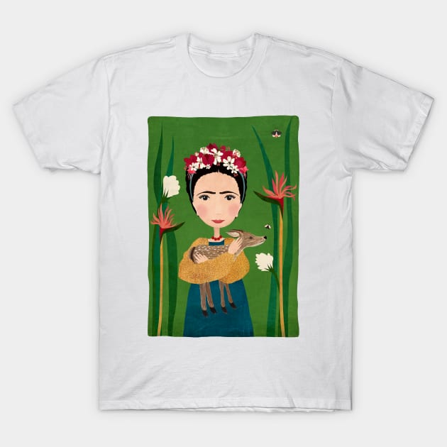 Frida T-Shirt by katherinequinnillustration